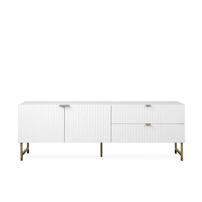 Mesa para tv Dallas - Blanco y Dorado Mate - Tugow