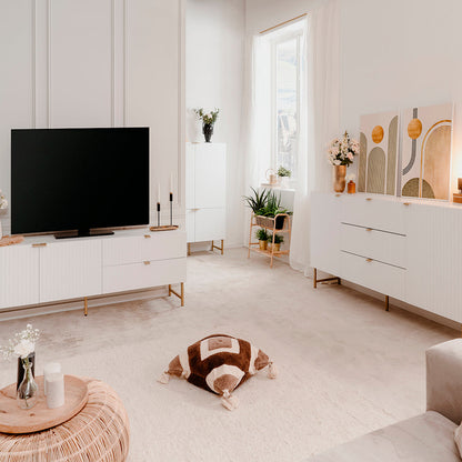 Credenza Dallas - Blanco y Dorado Mate - Tugow