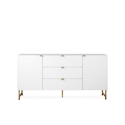 Credenza Dallas - Blanco y Dorado Mate - Tugow