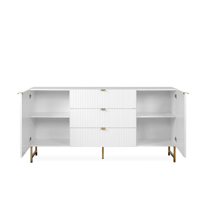 Credenza Dallas - Blanco y Dorado Mate - Tugow