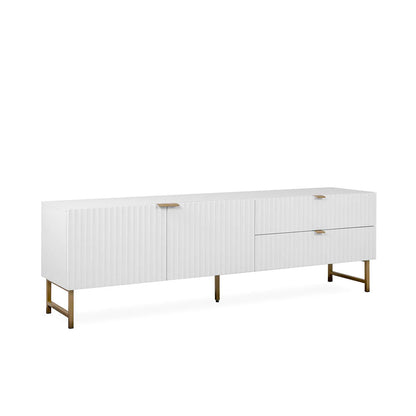 Mesa para tv Dallas - Blanco y Dorado Mate - Tugow