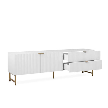 Mesa para tv Dallas - Blanco y Dorado Mate - Tugow