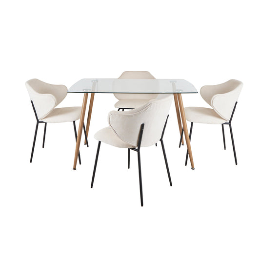 Mesa Dortmund Con 4 Sillas Suanna Beige - Tugow