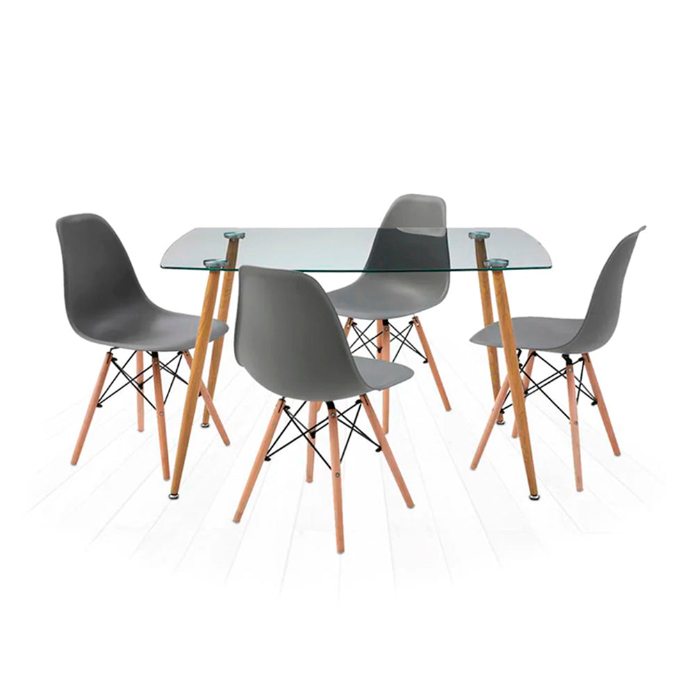 Comedor Dortmund con 4 Sillas Oslo - Tugow