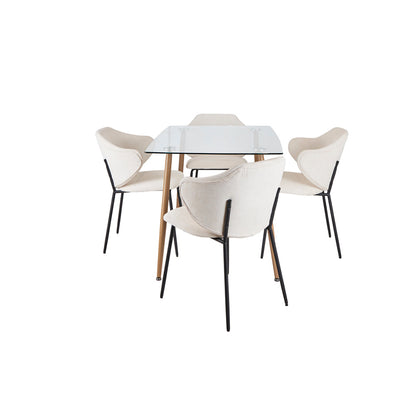 Mesa Dortmund Con 4 Sillas Suanna Beige - Tugow