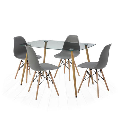 Comedor Dortmund con 4 Sillas Oslo - Tugow