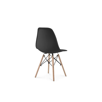 Comedor Dortmund con 4 sillas Oslo - Cristal y Negro - Tugow