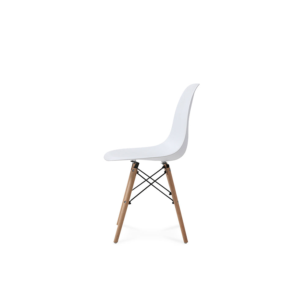 Comedor Dortmund con 4 sillas Oslo - Cristal y Blanco - Tugow