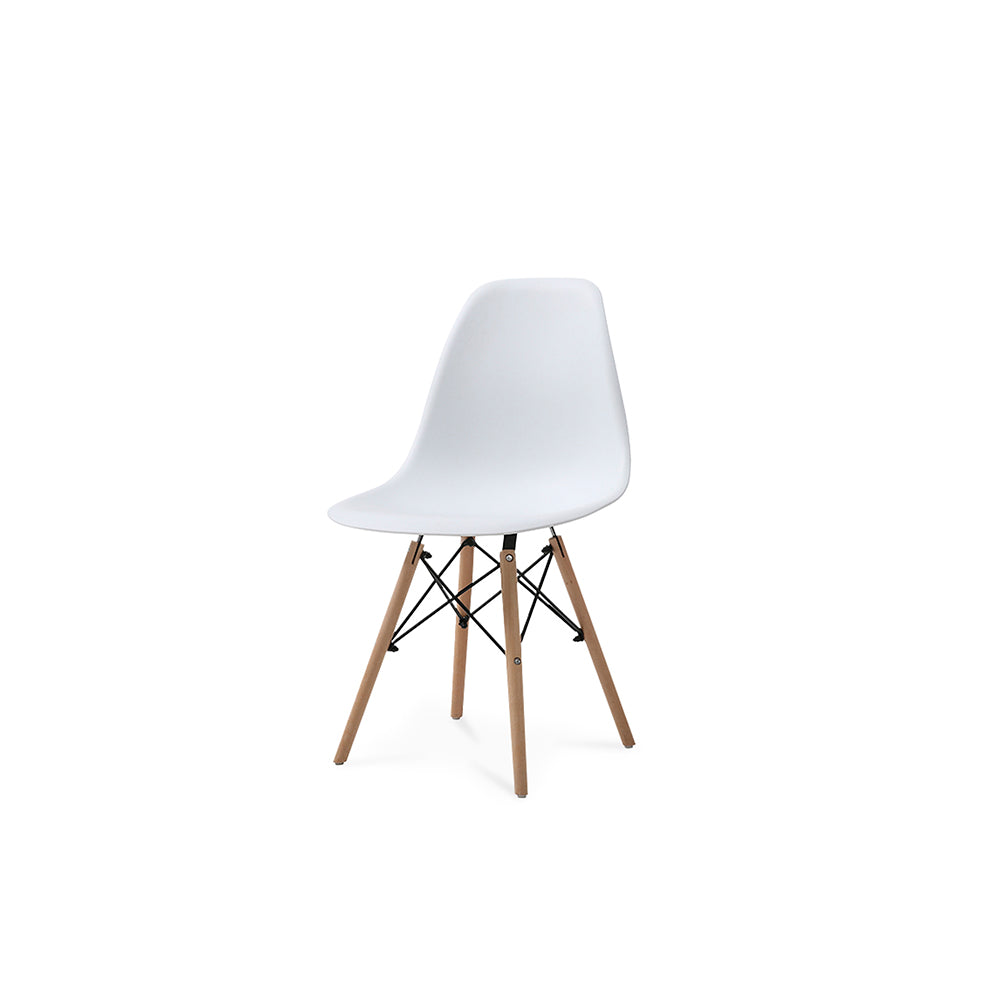 Comedor Dortmund con 4 sillas Oslo - Cristal y Blanco - Tugow