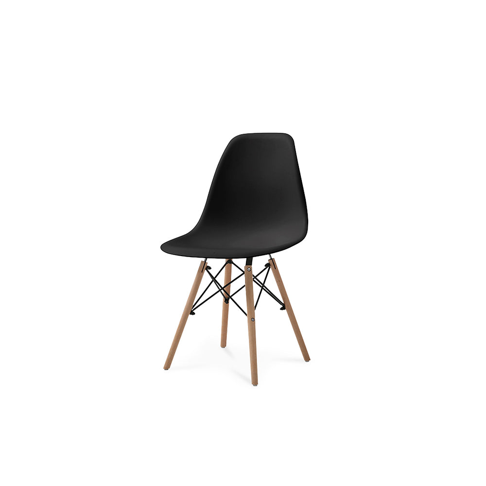 Comedor Dortmund con 4 sillas Oslo - Cristal y Negro - Tugow