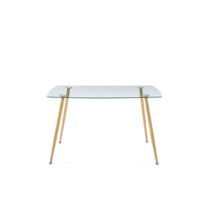Mesa de cristal templado con 4 sillas grises - Tu Gow