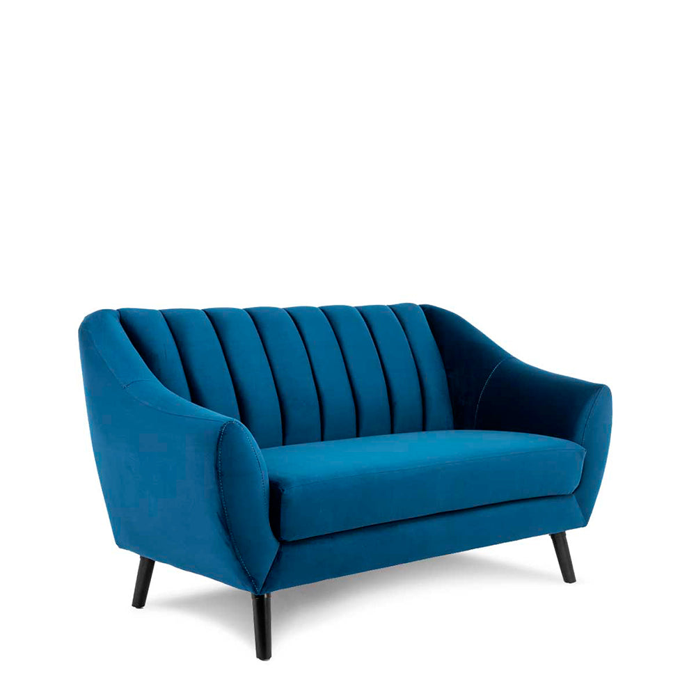 Sofá de 2 plazas terciopelo Enzo - Azul - Tugow