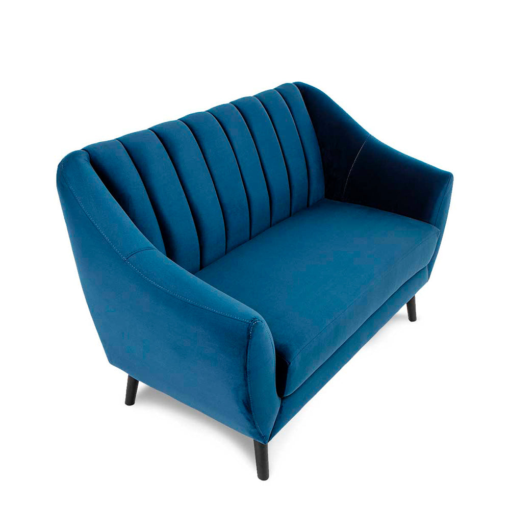 Sofá de 2 plazas terciopelo Enzo - Azul - Tugow