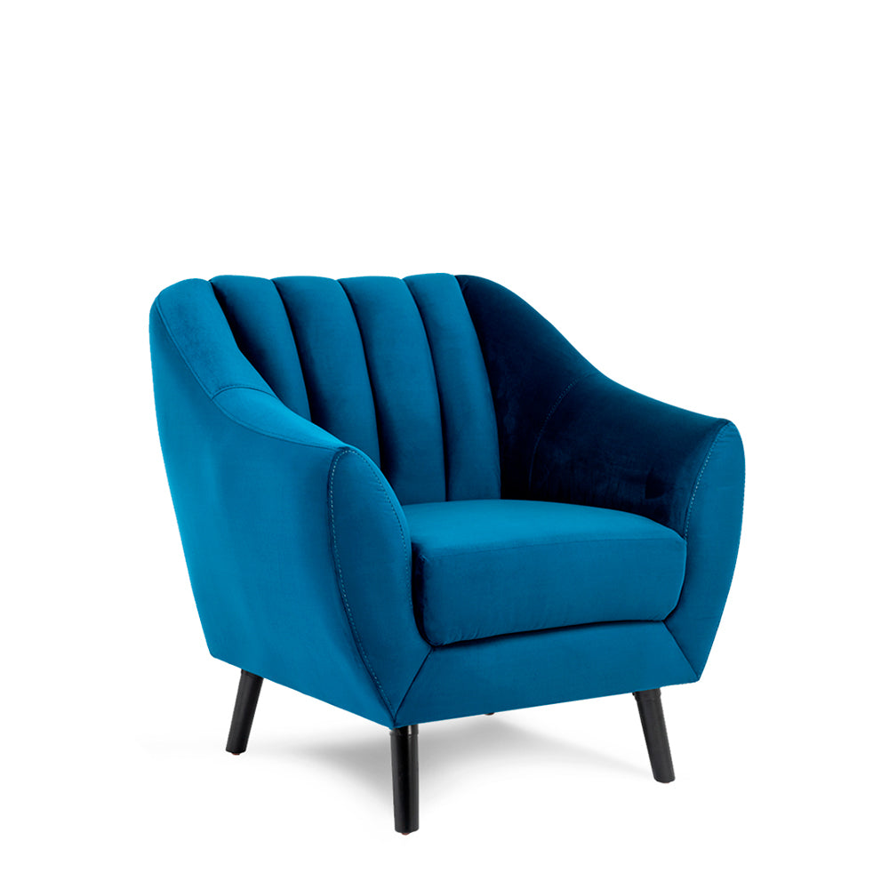 Sillón terciopelo Enzo - Azul - Tugow