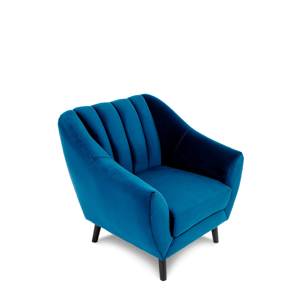 Sillón terciopelo Enzo - Azul - Tugow