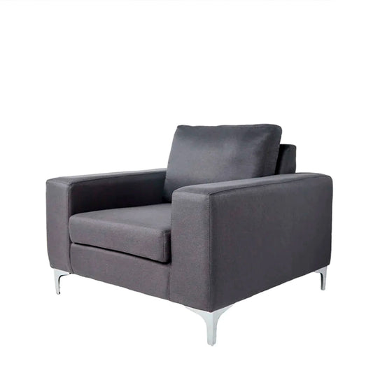 Sillón Etna - Negro con patas plateadas - Tugow