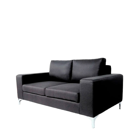 Sofá de 2 plazas Etna - Negro con patas plateadas - Tugow