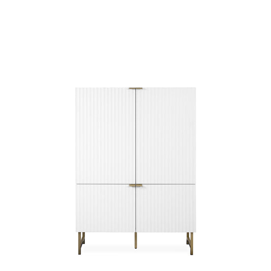 Aparador Dallas - Blanco y Dorado Mate - Tugow