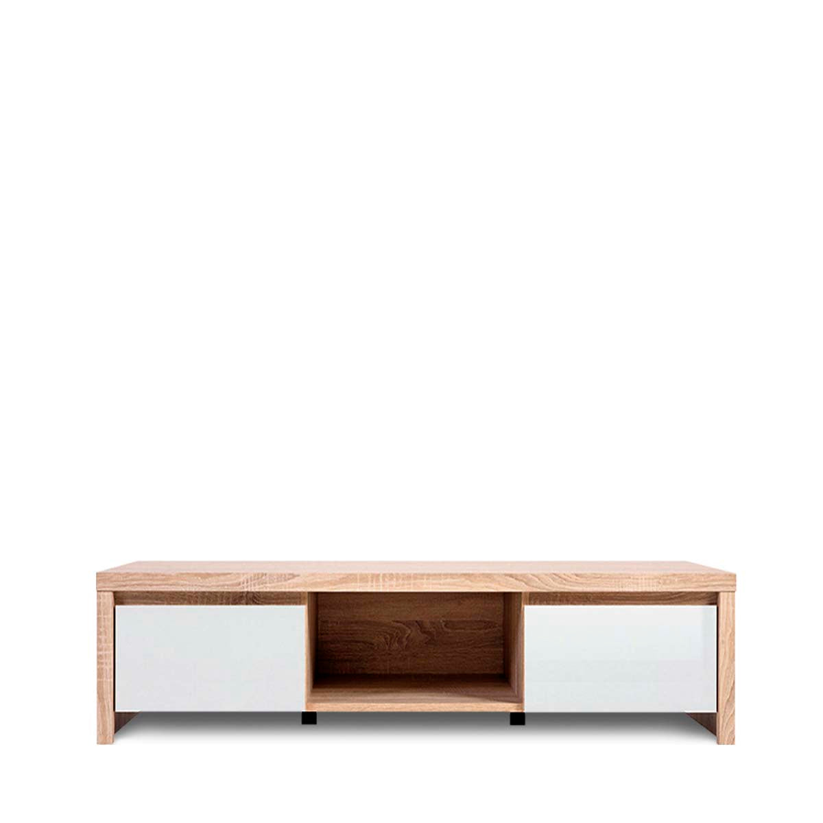 Mesa para tv Flash - Color Madera y Blanco brillante - Tu Gow