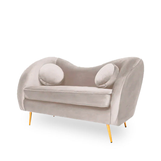 Sofá de 2 plazas terciopelo Giulia - Beige/Marfil - Tugow