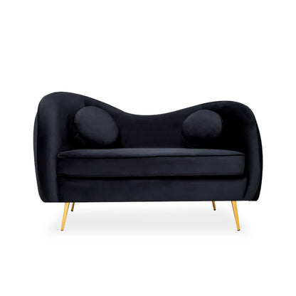 Sofá de 2 plazas terciopelo Giulia - Negro - Tugow