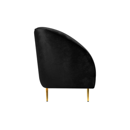 Sofá de 2 plazas terciopelo Giulia - Negro - Tugow