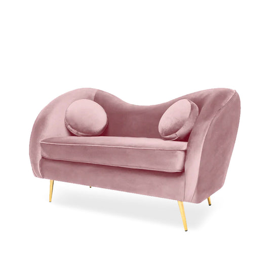 Sofá de 2 plazas terciopelo Giulia - Rosa - Tugow