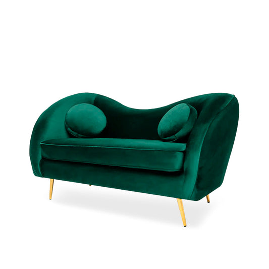 Sofá de 2 plazas terciopelo Giulia - Verde - Tugow