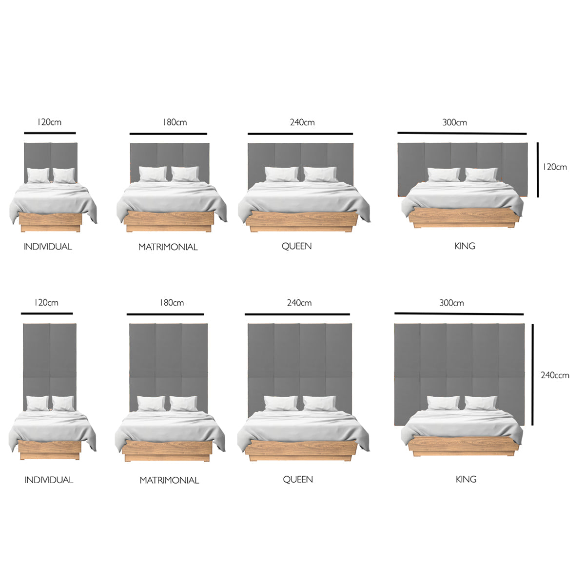 Panel para cabecera modular Lunaria - Gris Obscuro - Tugow