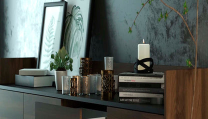 Credenza Indiana - Color Nogal y Negro - Tu Gow