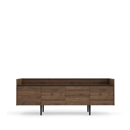 Credenza Indiana - Color Nogal y Negro - Tu Gow