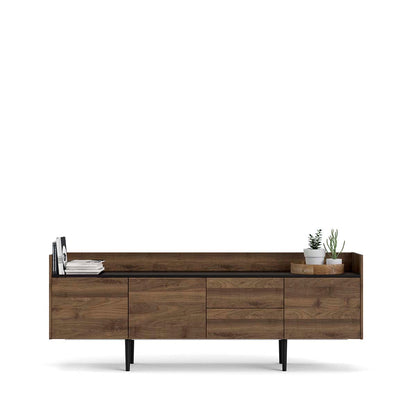 Credenza Indiana - Color Nogal y Negro - Tu Gow