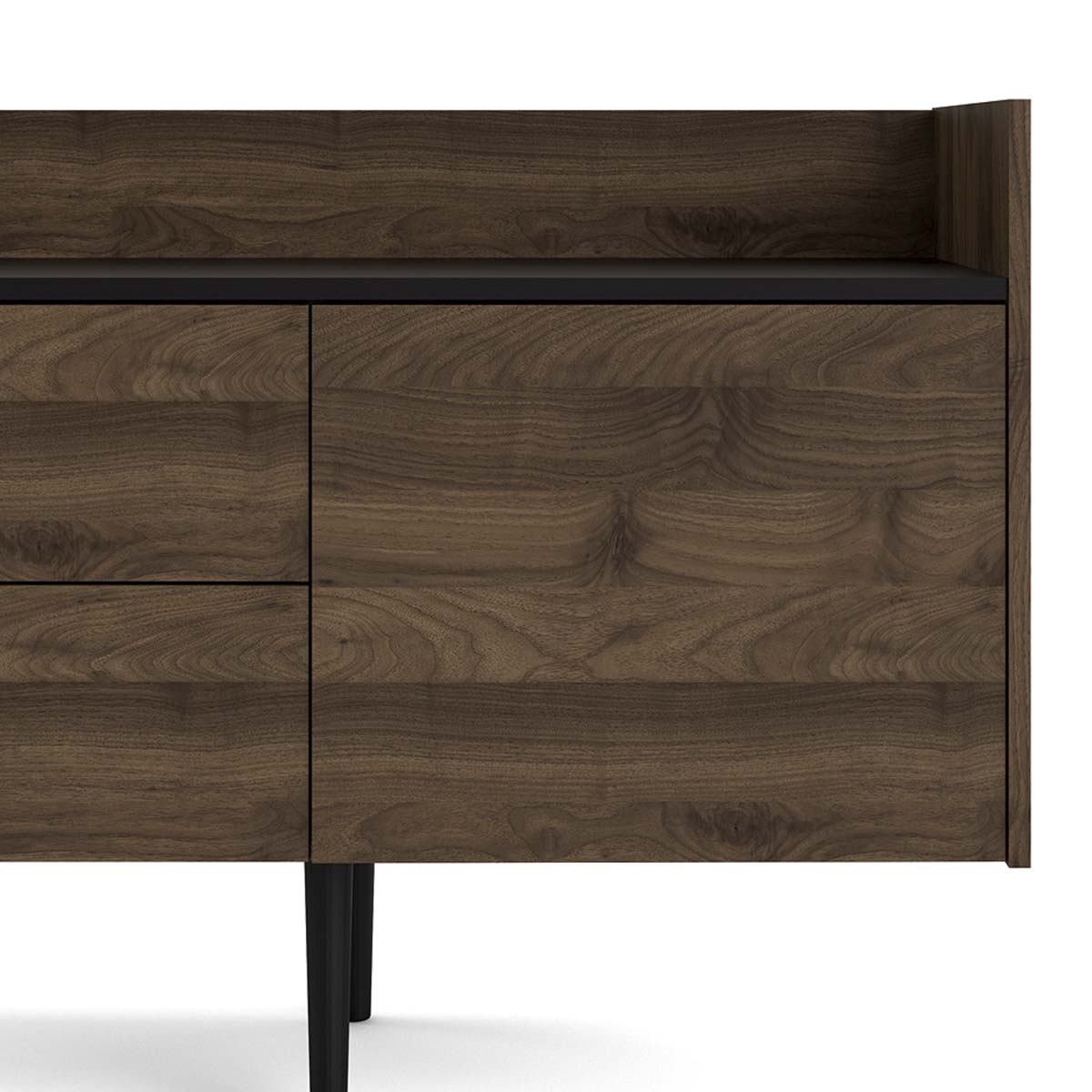 Credenza Indiana - Color Nogal y Negro - Tu Gow