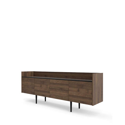 Credenza Indiana - Color Nogal y Negro - Tu Gow