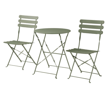 Juego de mesa con 2 sillas para exterior Paris - Verde - Tugow