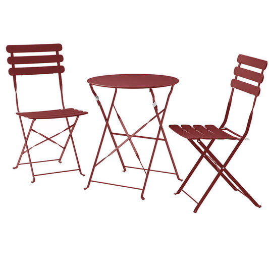 Juego de mesa con 2 sillas para exterior Paris - Rojo - Tugow