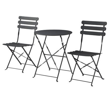 Juego de mesa con 2 sillas para exterior Paris - Negro - Tugow