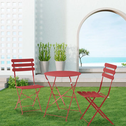 Juego de mesa con 2 sillas para exterior Paris - Rojo - Tugow