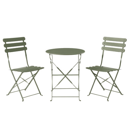 Juego de mesa con 2 sillas para exterior Paris - Verde - Tugow