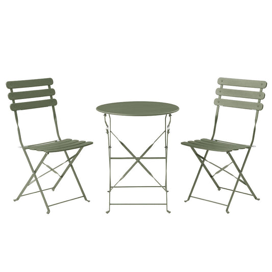 Juego de mesa con 2 sillas para exterior Paris - Verde - Tugow