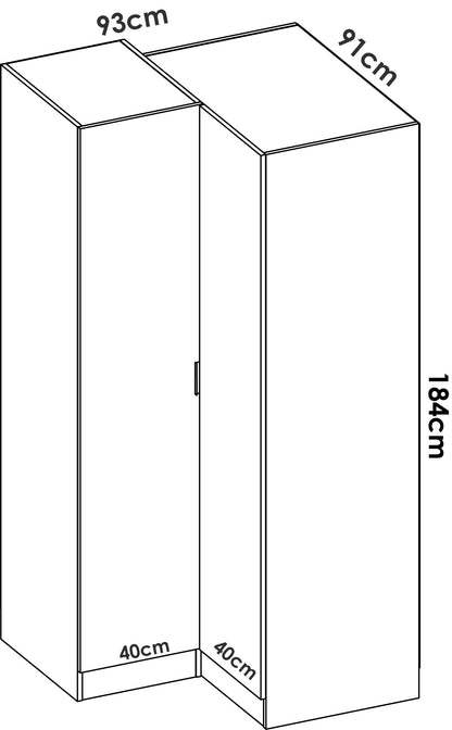 Armario rincón con puertas Essen - Blanco - Tugow