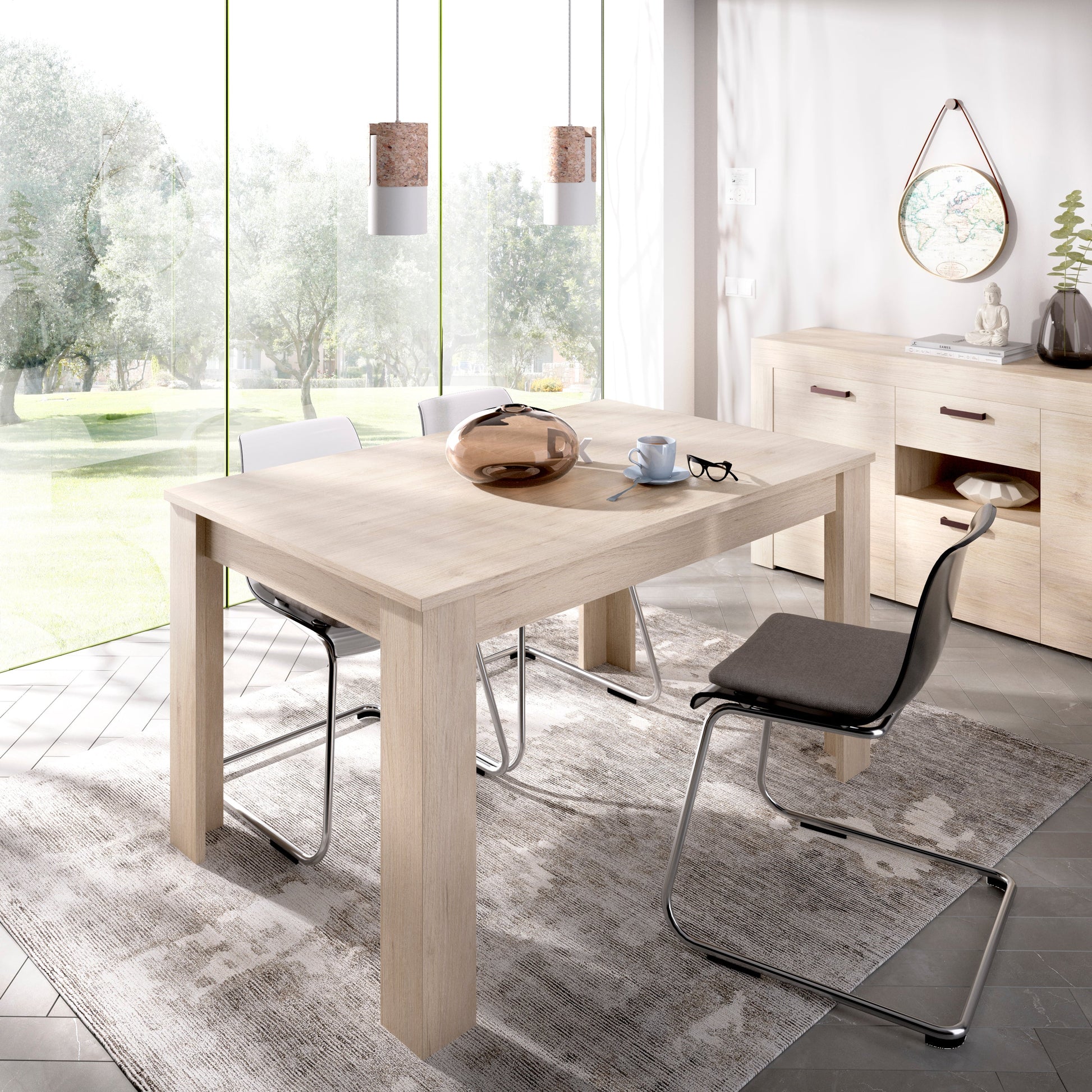Mesa de comedor extensible Santos - Color Madera - Tu Gow