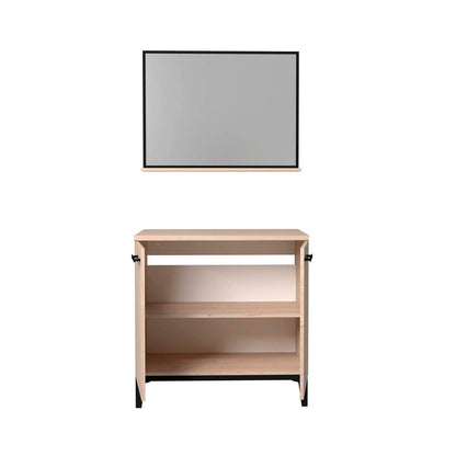 Conjunto mueble de baño espejo Kendo - Color Madera y Negro - Tu Gow