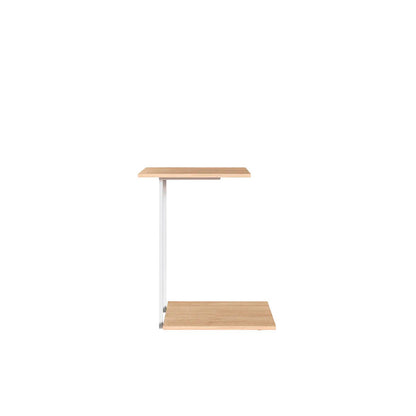 Mesa lateral Keo - Blanco y Color Madera - Tugow