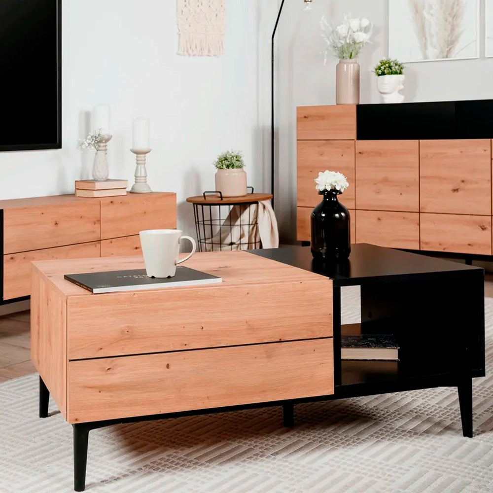 Mesa de centro Lexington - Color Madera y Negro - Tugow