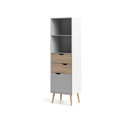 Librero Nordik - Color Madera y Blanco - Tugow