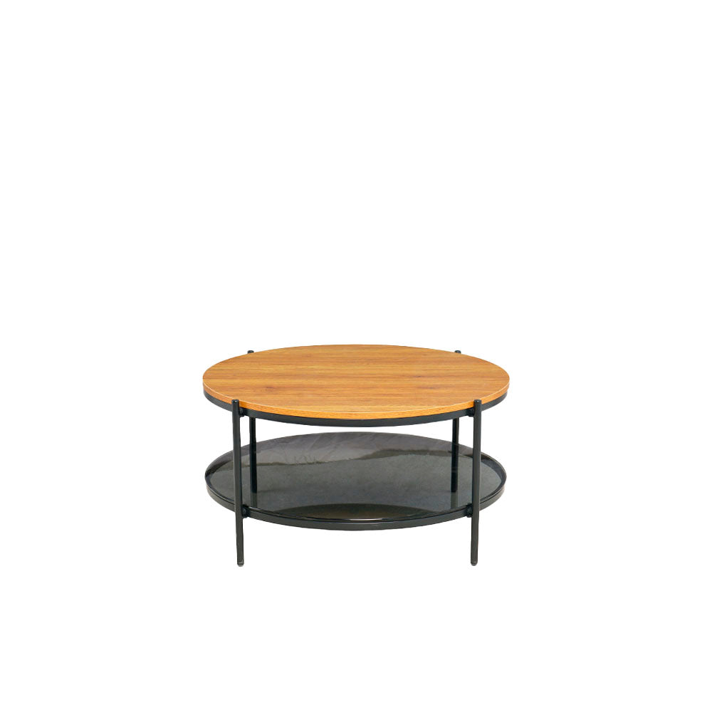 Mesa de Centro circular Liseo - Negro y Madera - Tugow