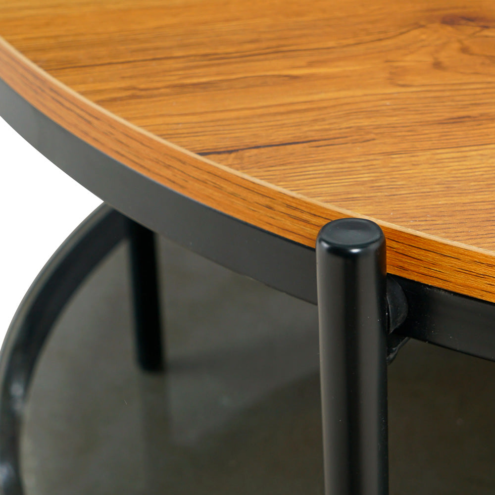 Mesa de Centro circular Liseo - Negro y Madera - Tugow