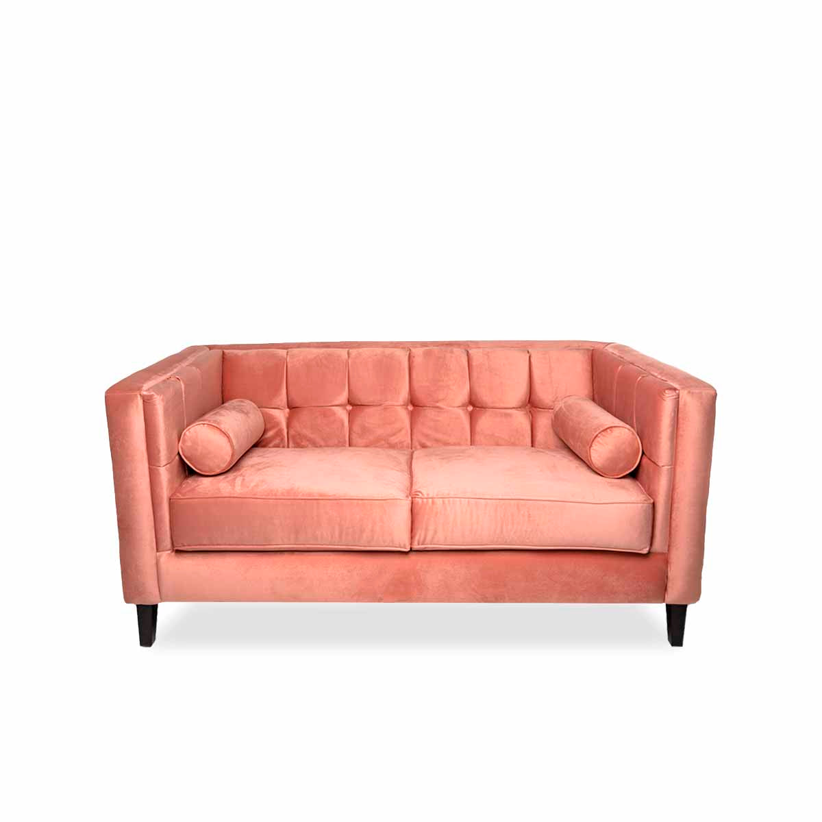 Sofá de 2 plazas terciopelo Oscar - Rosa Salmón - Tu Gow