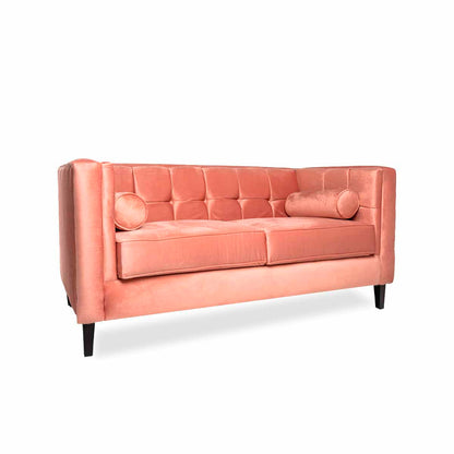 Sofá de 2 plazas terciopelo Oscar - Rosa Salmón - Tu Gow